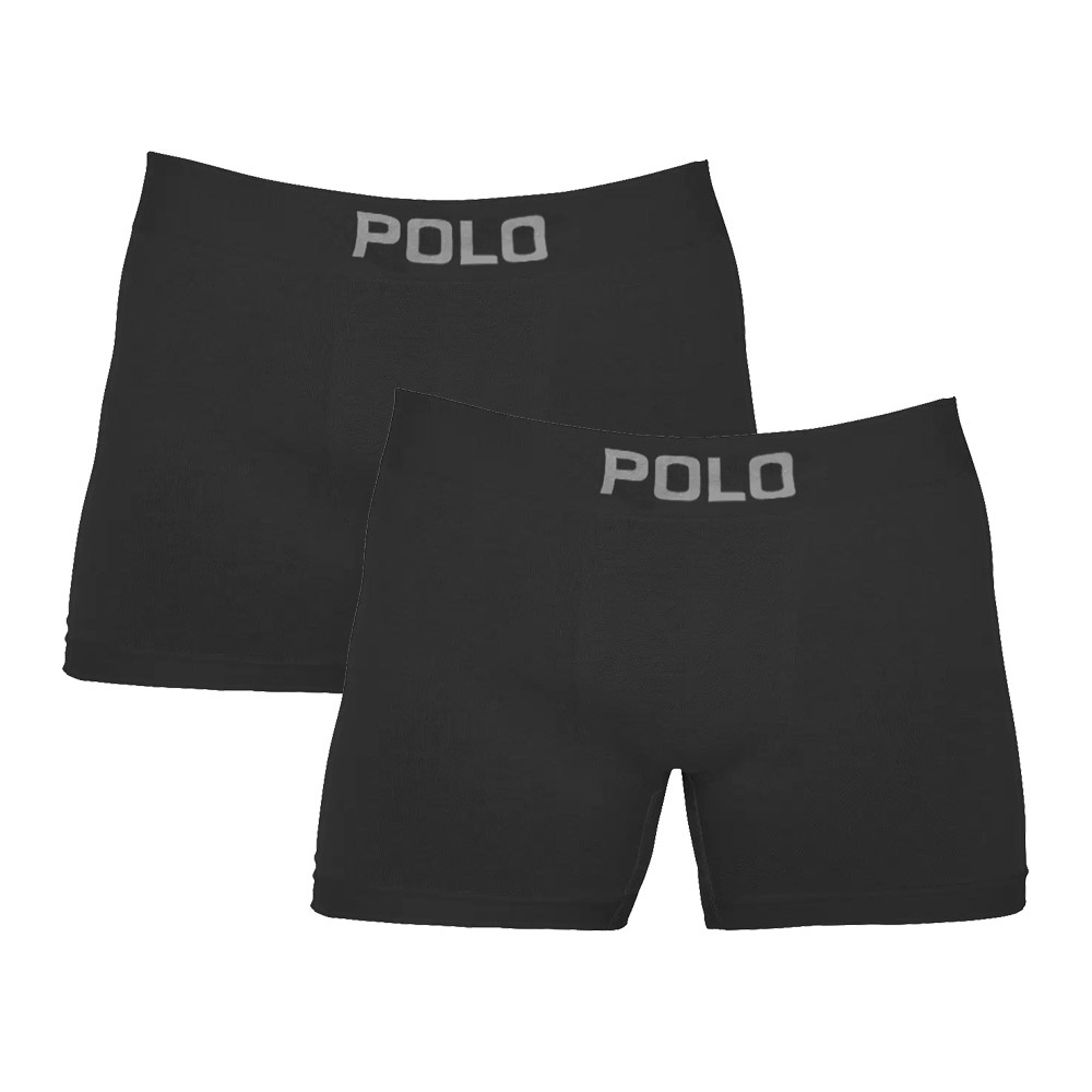 Kit 2 Cuecas Boxer Polo 781 Algodão Preto em Oferta na Shopee