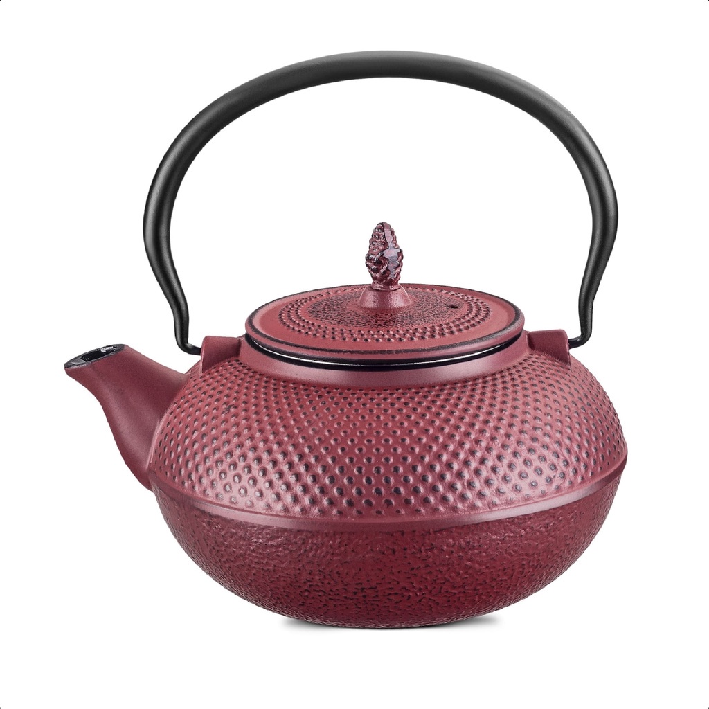 Chaleira De Ferro Fundido Esmaltada 18 Cm 1,5 Litros Alta Durabilidade Vermelho MTA Leiteira 8180