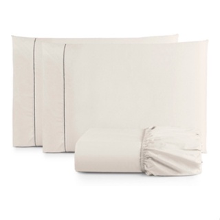 Jogo De Lençol Casal 200 Fios 3 Peças 100% Algodão em Oferta na Shopee