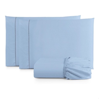 Jogo De Lençol King Size 3 Peças 200 Fios 100% Algodão em Oferta na Shopee