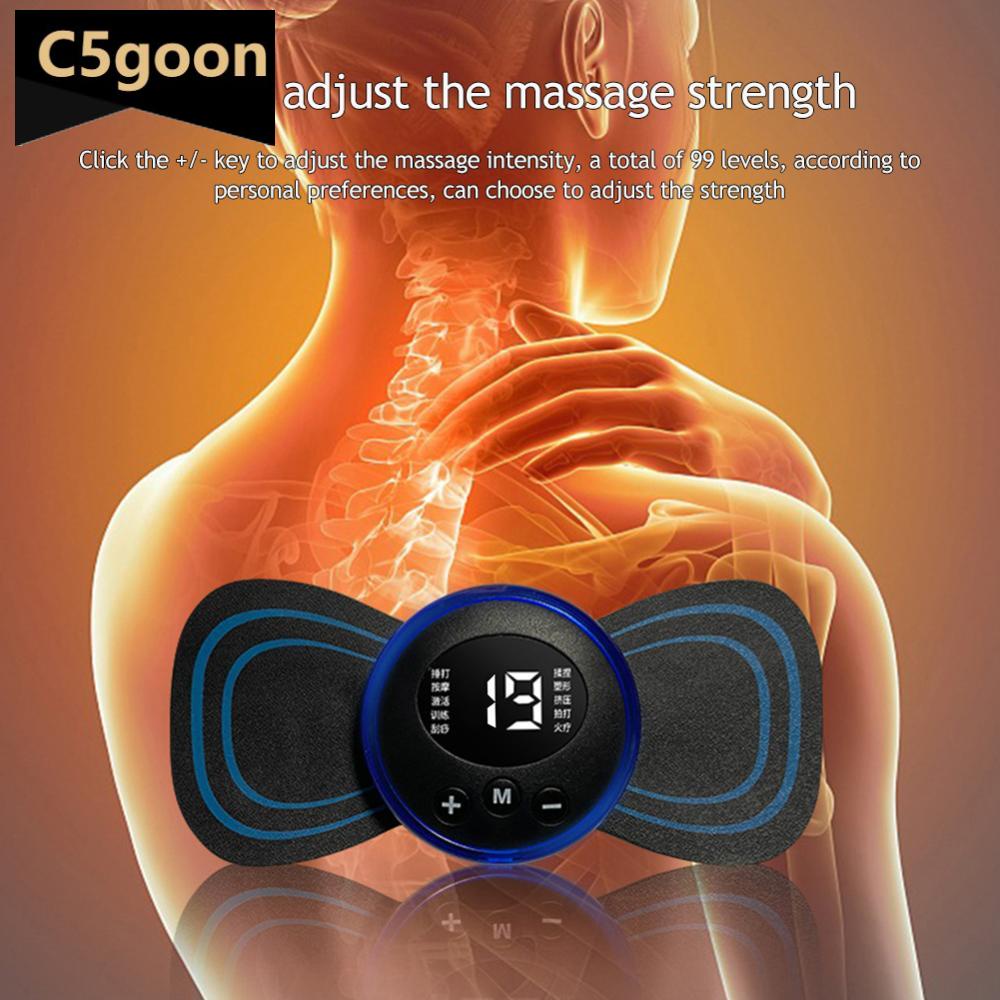 C5GOON EMS Mini Massageador Elétrico Portátil De Pulso Pescoço Cervical De Alívio De Dores Musculares Nas Costas Ferramenta Pernas Massagem Corporal Relaxar Almofada L7S5