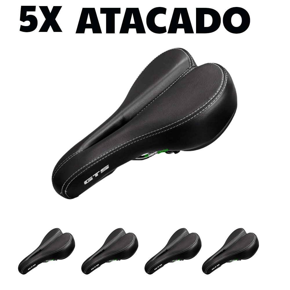 Kit Selim Banco 5 Unidades Mtb Vazado Gts Tec - Preto