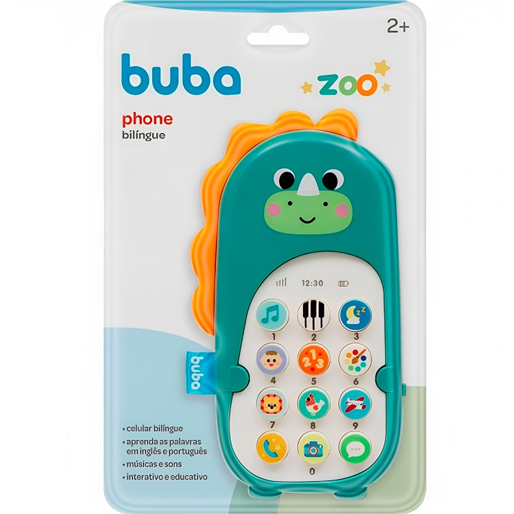 Brinquedo P/ Bebê Celular Bilíngue Dino Zoo 17091 - Buba em Oferta na Shopee
