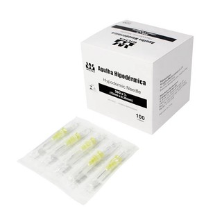 AGULHA PARA CARBOXITERAPIA AMARELA 30G 13X3 (13X0,30mm) - CAIXA COM 100 UN. - WILTEX