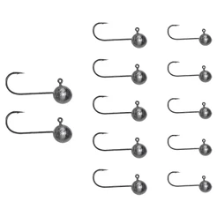 Kit Anzol Jig Head 12pçs Pesca Esportiva Camarão Artificial