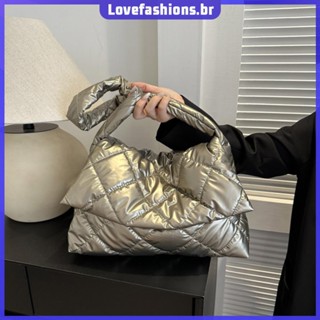 lovefashions 2023 Winter Space Cotton Women Quilted Crossbody Bag Nylon Padding Nova Bolsa De Ombro Designer De Luxo Bolsas De Mão Puffy Tote