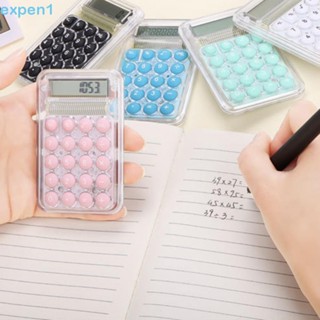 Expensão Mini Calculadora Eletrônica Transparente , 8 Dígitos Silêncio Tela Larga Portátil Cor Doce Do Office Work