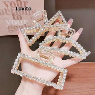 Lovito Grampos De Cabelo Elegantes Em Forma De Coração Com Strass Para Mulheres LFA11028