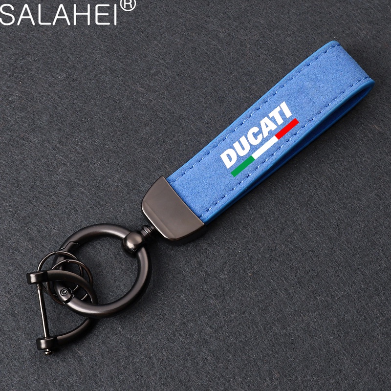 Chaveiro De Couro De Camurça Emblema De Motocicleta Carro Metal Pendurado Para Ducati Multistrada 950 1100 1260 1200 S Sport Grand Tour