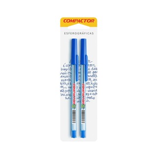 Caneta Esferográfica Compactor 0.7mm Azul com 2 Unidades