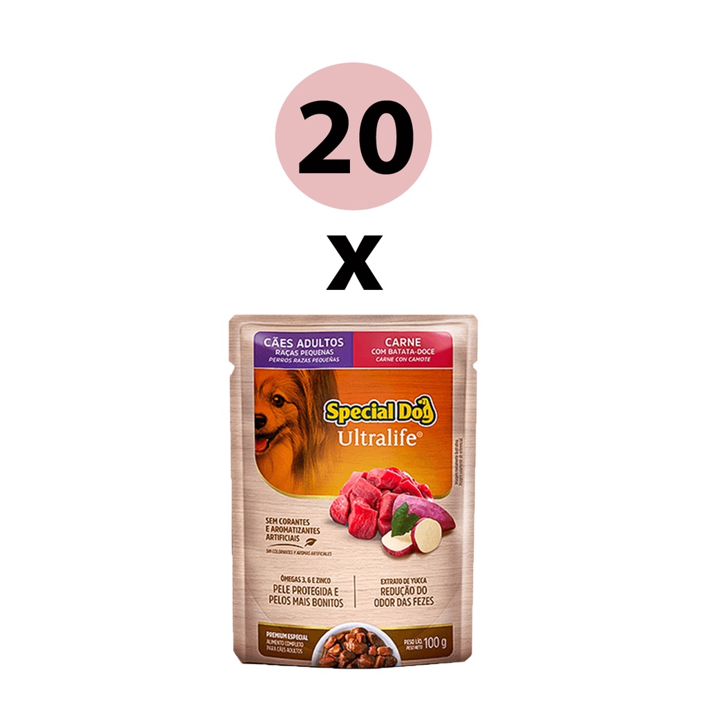 Ração Úmida Special Dog Ultralife para Cães Ad Sabor Carne ao Molho 100g em Oferta na Shopee