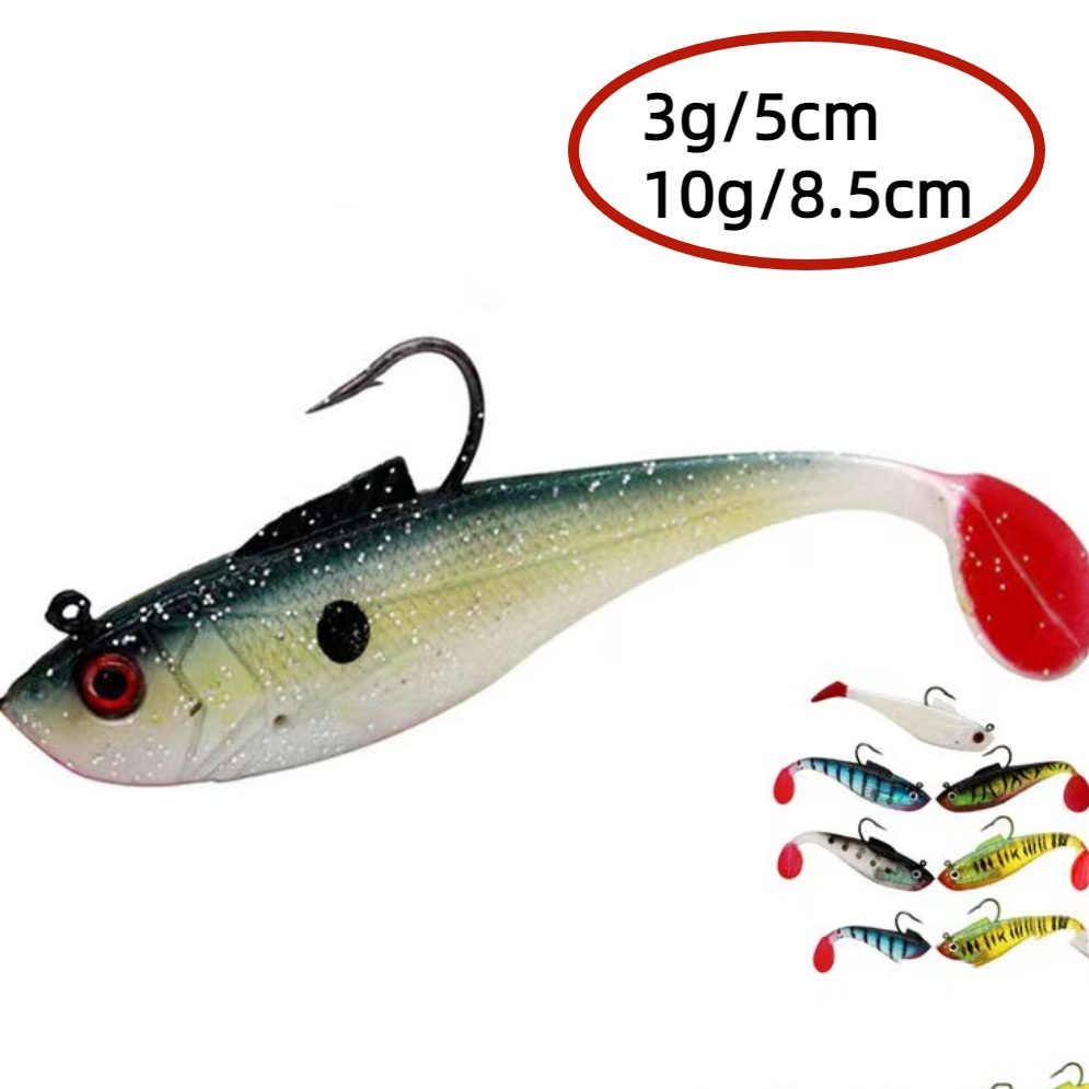 1pcs Iscas De Pesca 3g/10g T-Tail Fishing Jig Head Swimbaits Bass Bait Isca Soft Plastic Com Cauda De Pás