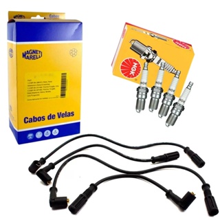 Kit Cabo + Vela Fiat Uno Mille 1.0 8v Fire Gasolina Original em Oferta na Shopee