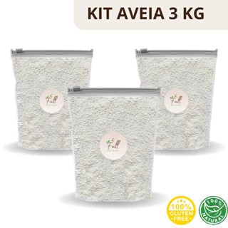 Farinha de Aveia Fina Pura Kit com 3 Kg em Oferta na Shopee