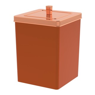 Lixeira Quadrada 6,5 Litros Cesto De Lixo Rose Gold Para Banheiro Pia Cozinha - 530RG Future