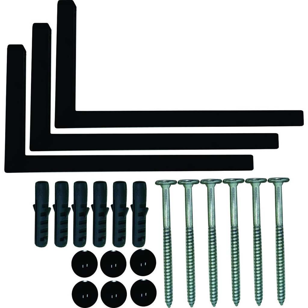 Kit 10 Suportes Mão Francesa Cantoneira Prateira Preto 25cm