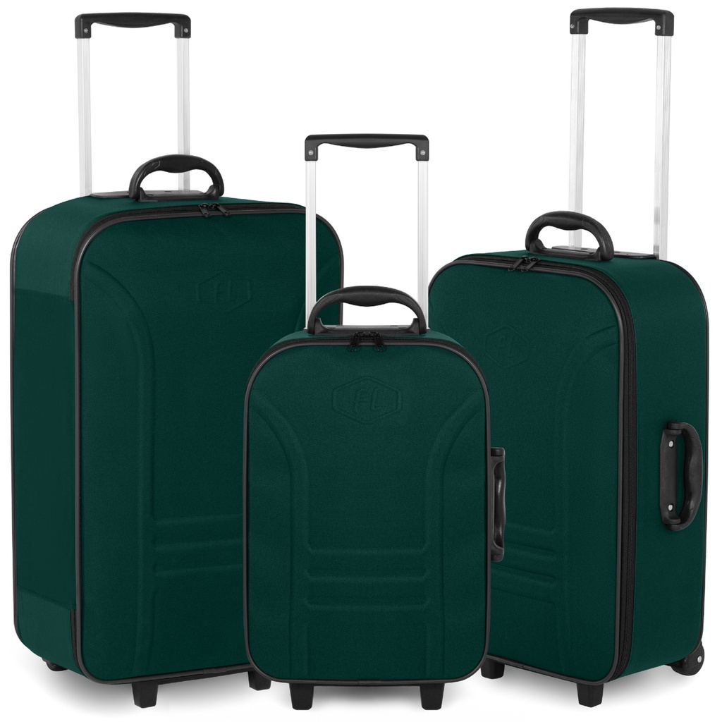 Conjunto Mala De Viagem Com 3 Peças Medidas Anac