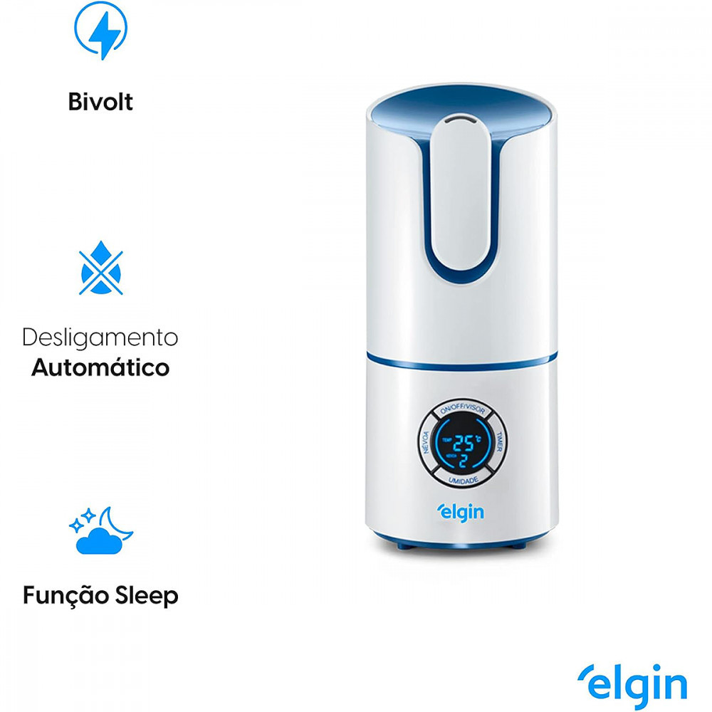 Detalhes do Umidificador de Ar Elgin Ultrassônico Digital 2,5L Bivolt Branco - 45UDZNO3NONC