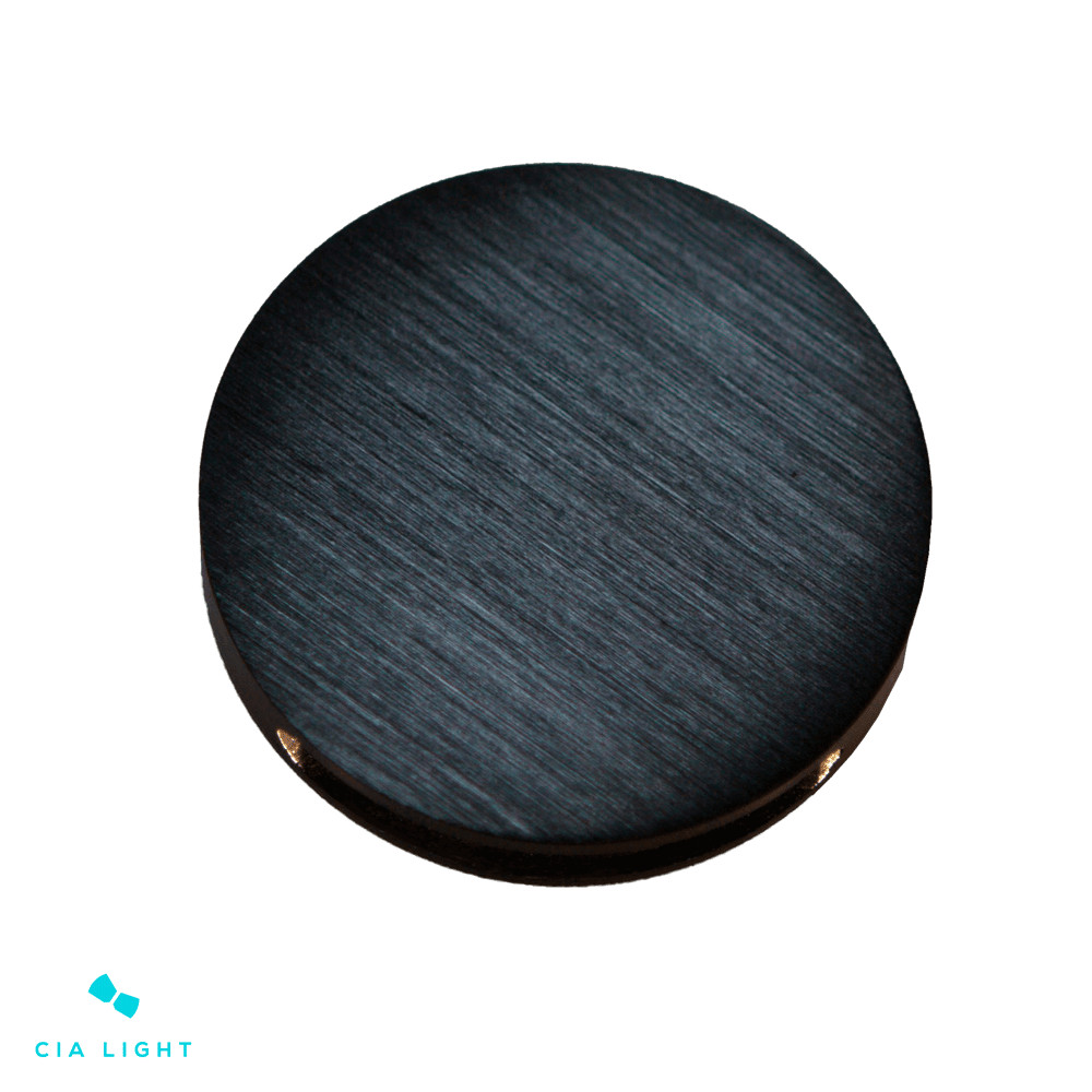 Balizador Redondo Bivolt Alumínio 1W IP20 3000K Ø6x1,2cm D&D Iluminação Preto
