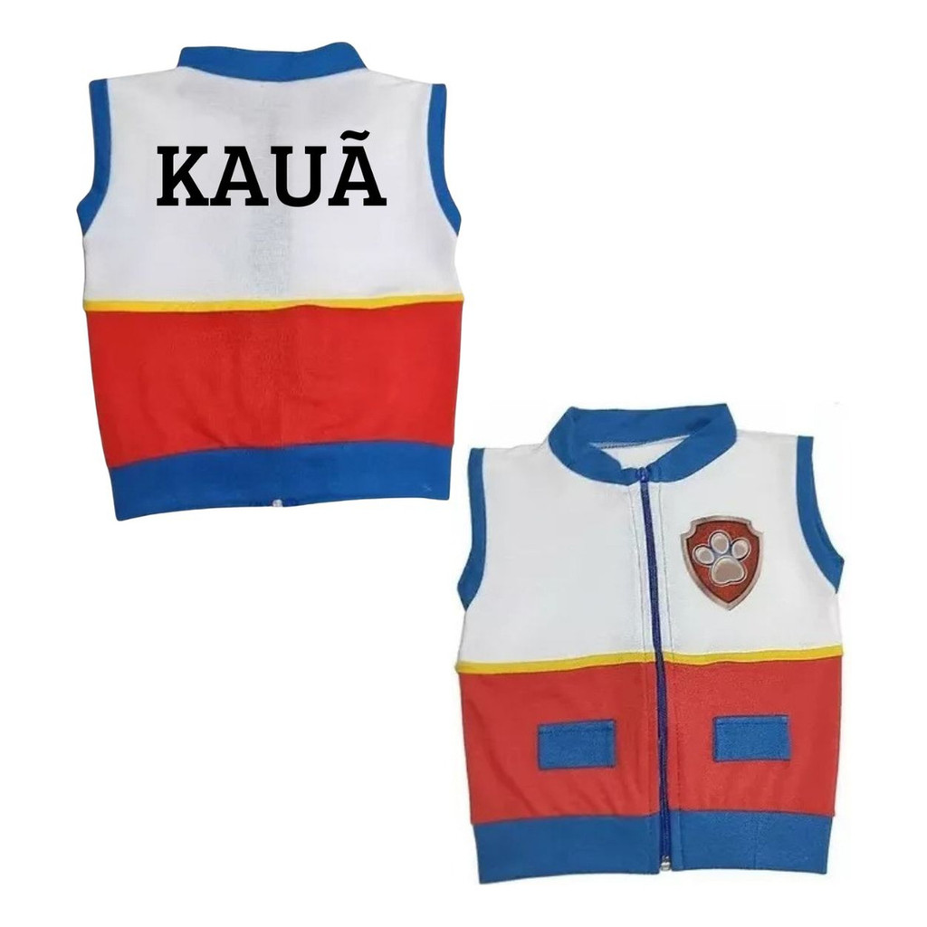 Fantasia Colete Ryder Personalizado Patrulha Canina