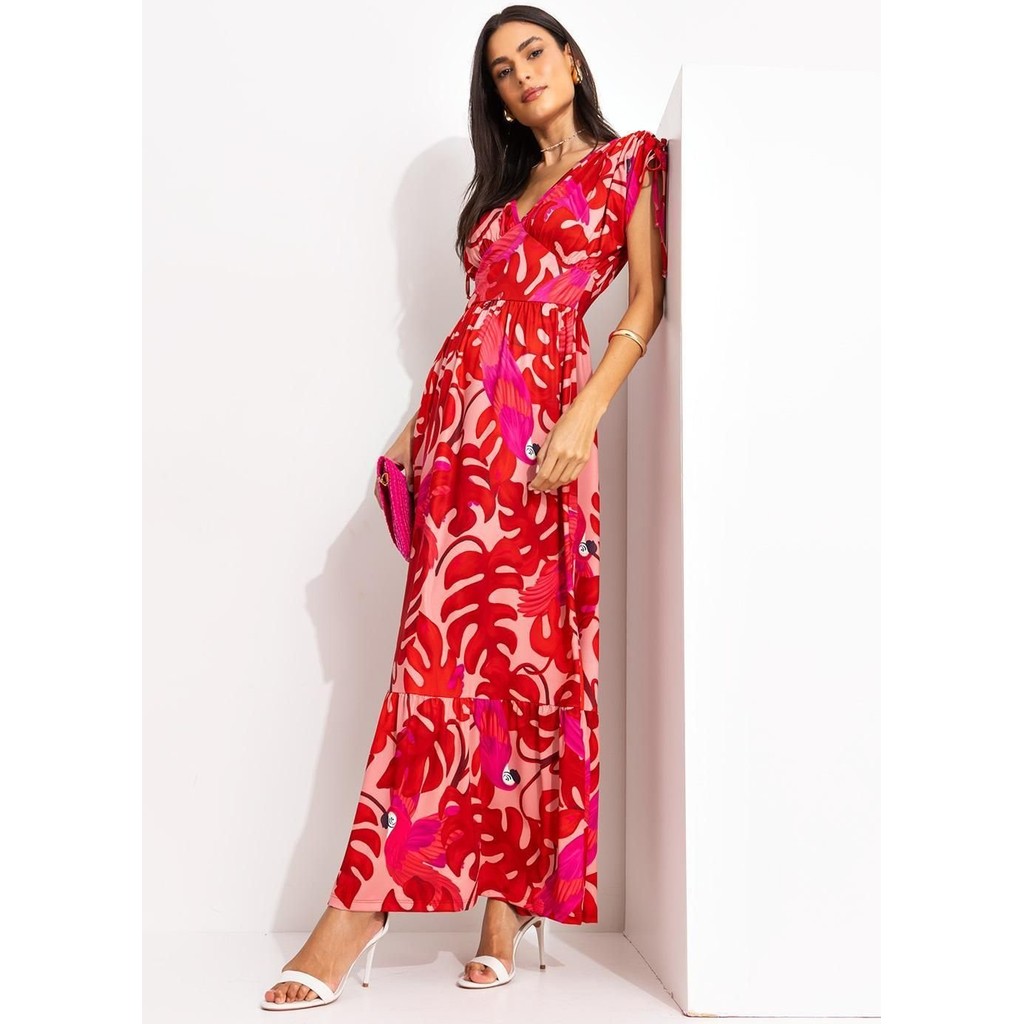 Vestido Em Malha Fria Rosa Quintess