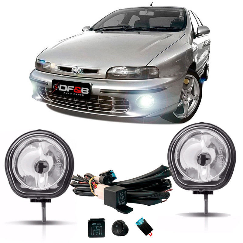Kit Farol Milha Fiat Marea 98 1999 2000 01 02 a 2007 c/botão
