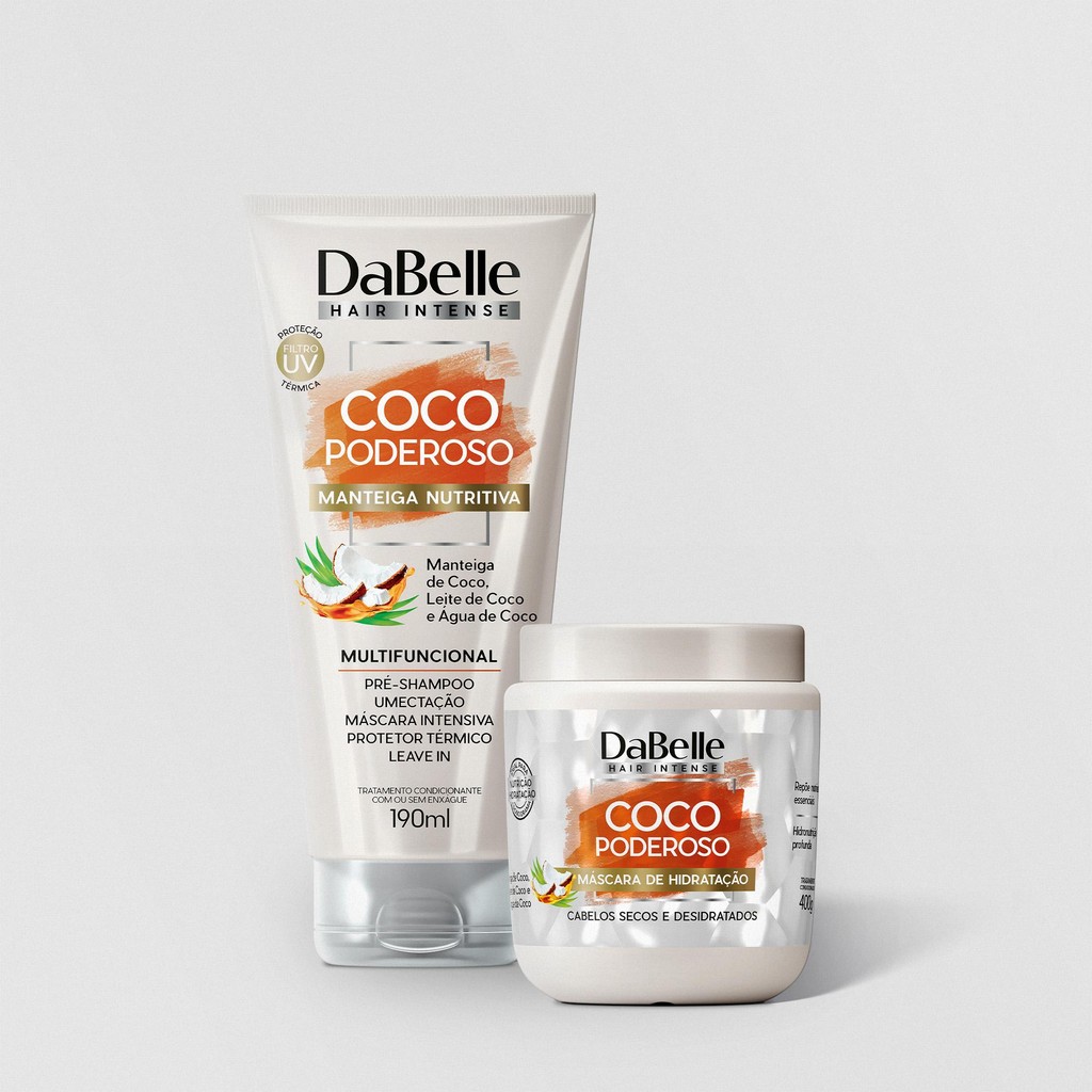 Kit DaBelle Hair Intense Coco Poderoso Máscara 400g + Manteiga Nutritiva (2 produtos) - Beauty