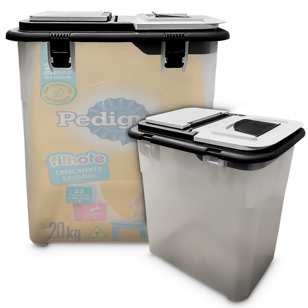 Porta Ração Grande Container Dispenser MecBox 35 Litros - Mec Pet