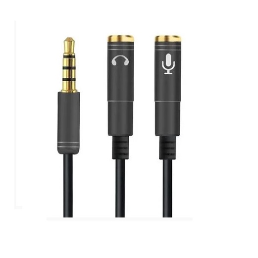 Cabo Adaptador Para Headset Celular P3 Macho 2 Jack P2 Cabo Gold 20cm