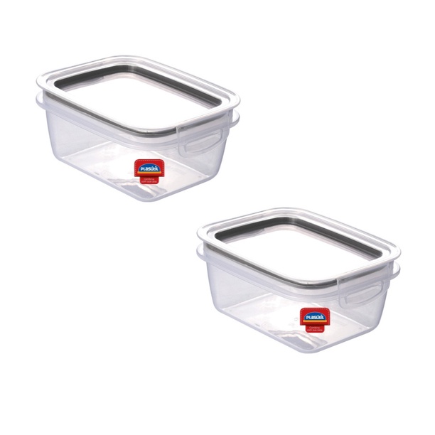 Kit 2 Pote Hermético Plástico Mantimentos 550 Ml Plasútil - Home & Living