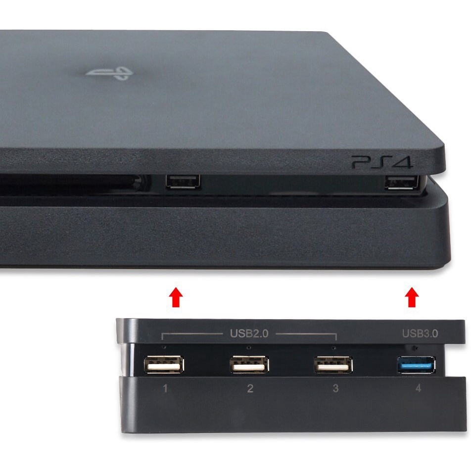 Hub USB Para PS4 Slim 3.0 Super Transferência Velocidade Carregador Controlador Divisor Adaptador De Expansão Com Indica