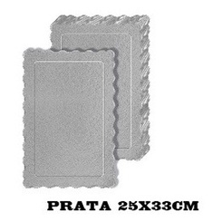 Artimagem Cake Board Base Laminada Para Bolo Retangular Dourado Prata ou Branco — imagem 2 de 2