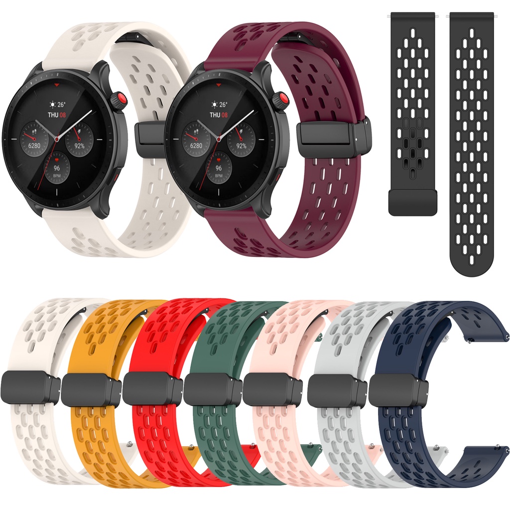 Pulseira De Fivela Magnética De Silicone Para Huami Amazfit GTR Mini 2 3 4 42mm 47mm GTR2 2E GTR4 GTR3 Pro Balance 2 Sof