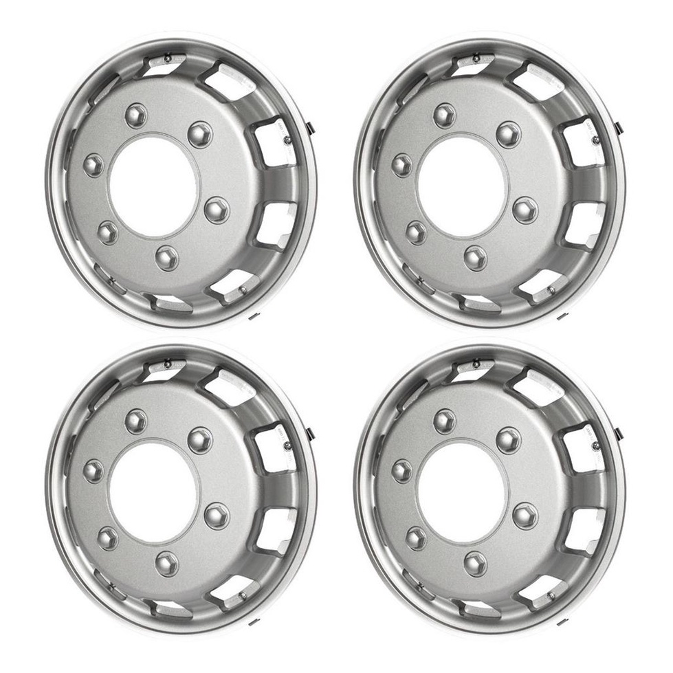 Kit 4 Calotas Van Capa De Roda Speedline Aro 16 Ducato / Master / Sprinter Rodagem Simples / Iveco Daily 35s14 Prata