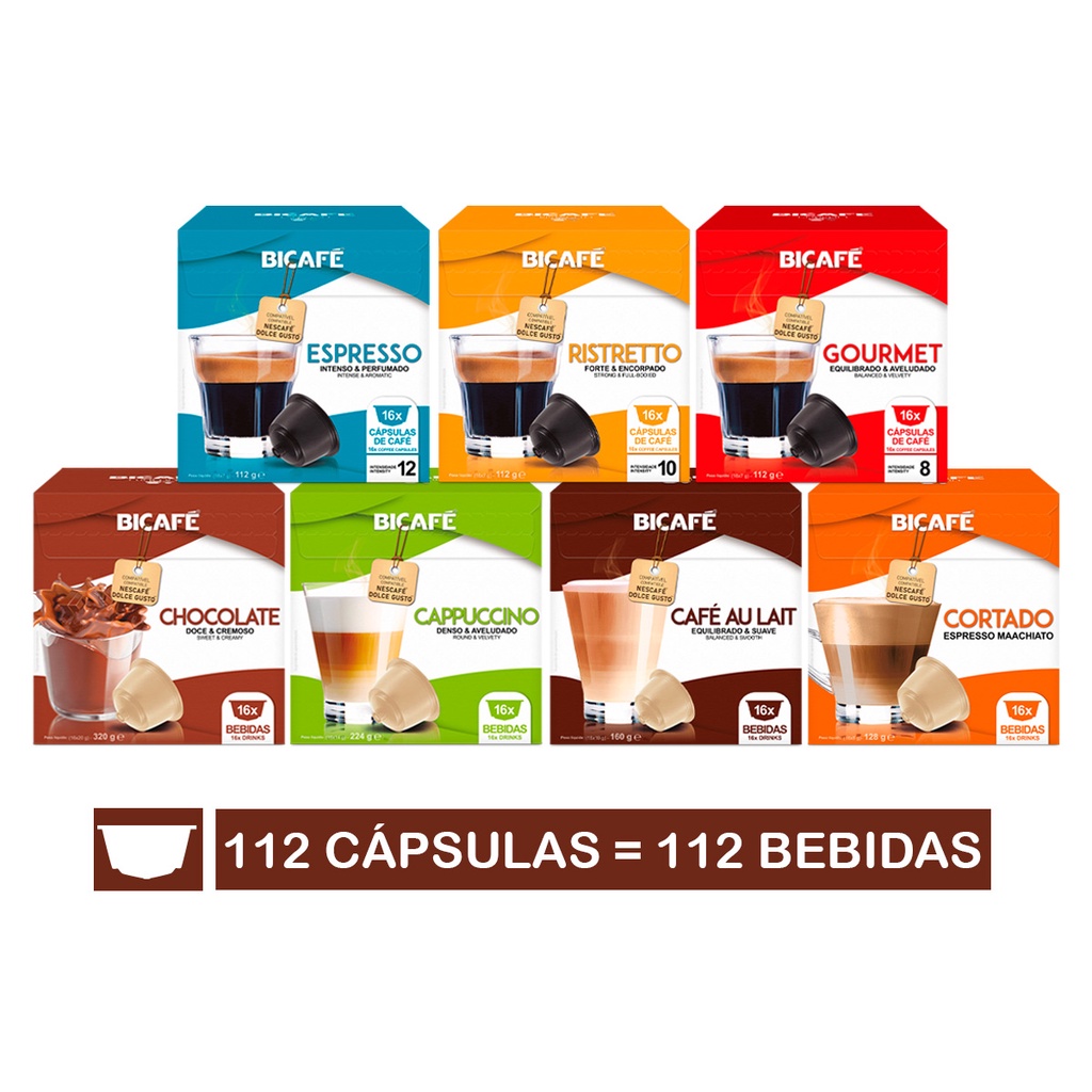Kit 112 Cápsulas Importadas Bicafé Cafés e Lácteos Compatível Com Máquinas Nescafé Dolce Gusto · foto 2