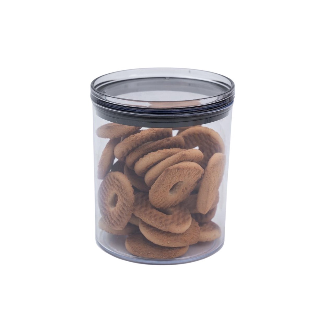 Pote de acrílico 850ml com tampa transparente circular empilhável - Oikos em Oferta na Shopee