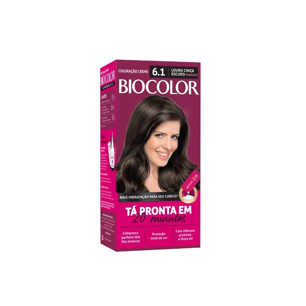 Tintura Biocolor Mini Kit 6.1 Louro Cinza em Oferta na Shopee