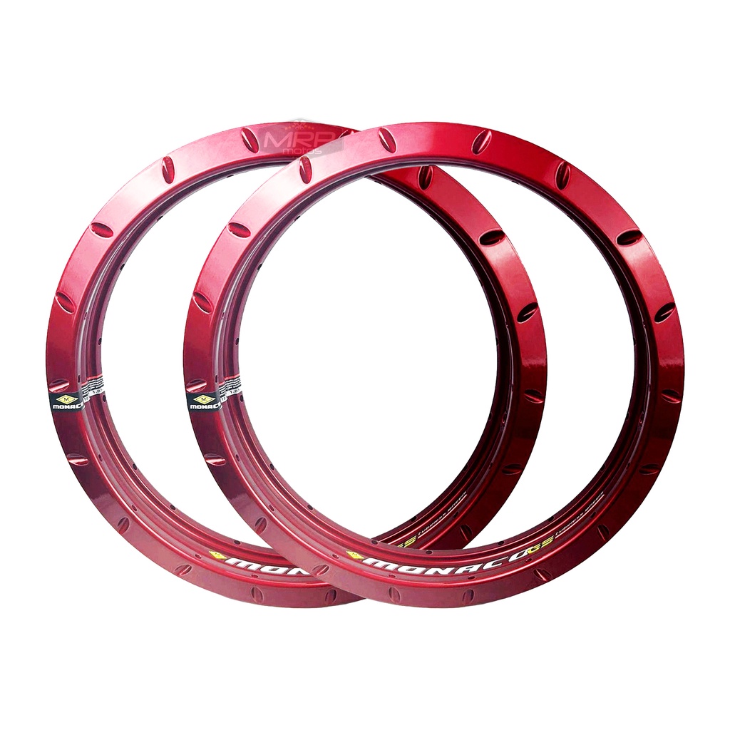 Par Aros em Alumínio Monaco Gs Tubeless Pra Pneu Sem Câmara Cg Titan Fan Start Ybr Rd Vermelho