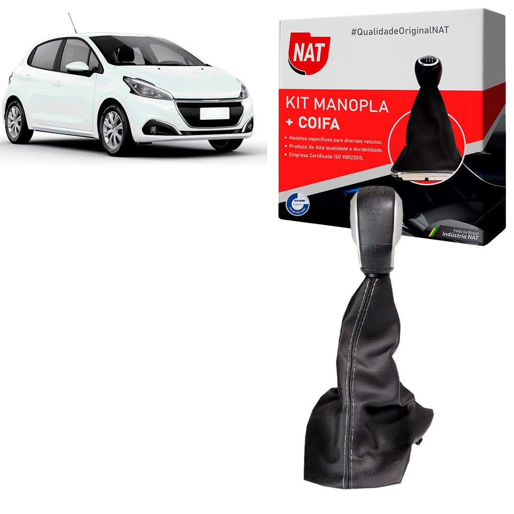Manopla + Coifa Peugeot 208 2014 Até 2020 em Oferta na Shopee