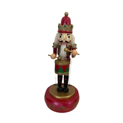 Soldado Quebra Nozes com Tambor - Madeira - Caixa Musical - 32 cm - Modelo C - 1 unidade - Rizzo