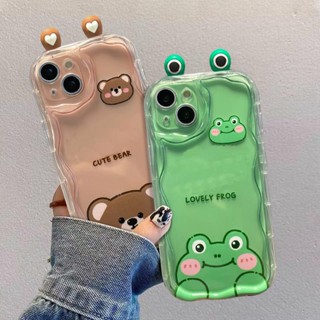 Estojo De Telefone Para Samsung Galaxy A13 4G A73 5G S23 Ultra S20 FE S21 Plus J7 J2 Prime G530 Cartoon De Textura Ondulada Orelhas 3D Soft Clear TPU Proteção Total Moda Fofa