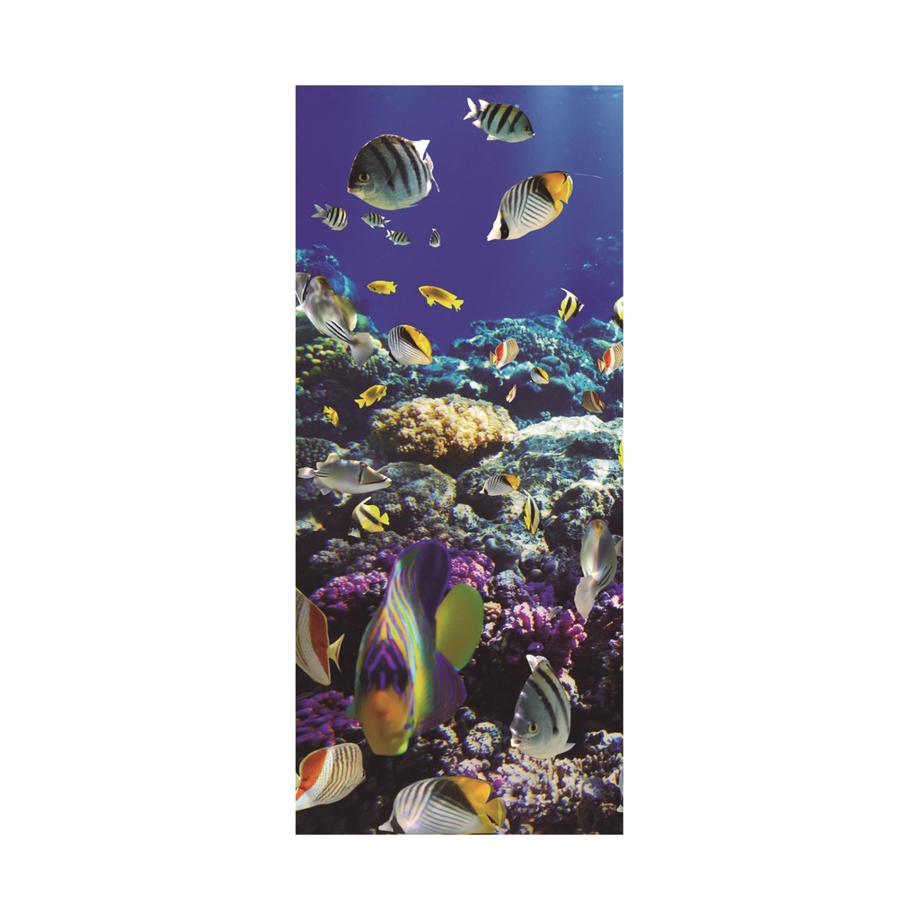 Adesivo Decorativo Porta Fundo Do Mar Peixe Recife De Corais