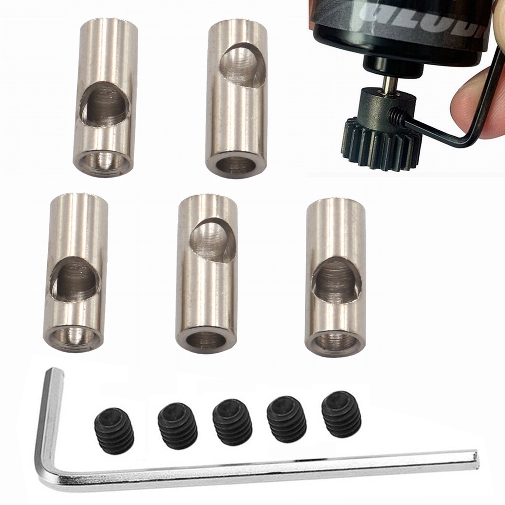 5pcs Adaptador Do Eixo RC Motor De 3,17mm A 5mm Manga Redutor De Pinhão Troca Sobre De Conversão