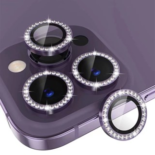 Para iPhone 15 14 13 12 11 Pro Max mini/14 15 Plus Anel Protetor Da Lente De Vidro Temperado Câmera Diamond Glitter
