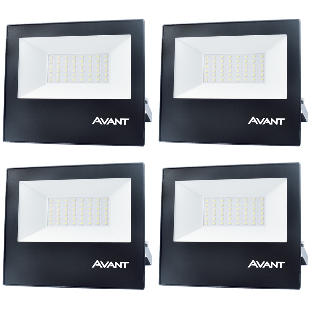 4 Refletor 50W Luz Externa Branco Frio 6500K Bivolt Comércio