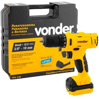 Parafusadeira/Furadeira VONDER 12V 3/8 Pol. Bivolt + Maleta em Oferta na Shopee