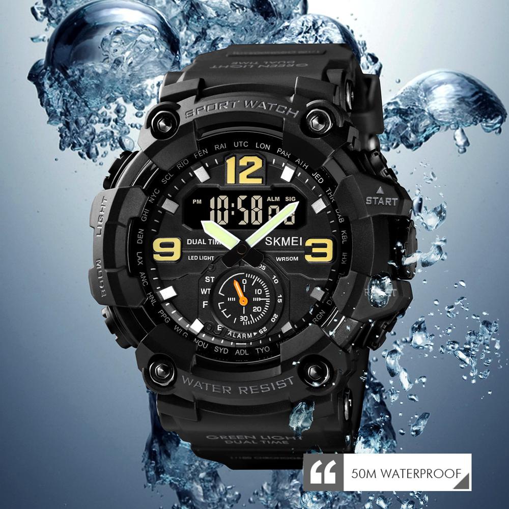 SKMEI 1637 Relógio Digital Militar, Design Vintage à Prova d'Água 50m, Pulseira PU para Esportes e Casual · foto 2