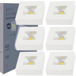6 Spot Authentic Sobrepor Quadrado Luz 4000K Bivolt 5W Avant em Oferta na Shopee