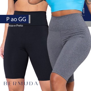 Bermuda Legging Feminina Cós Alto Suplex do P ao GG Shorts Academia Corrida