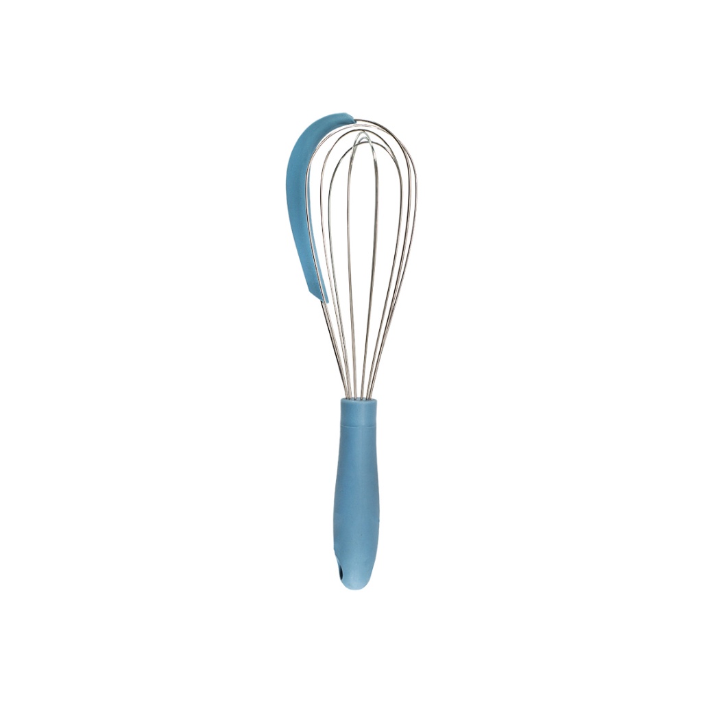 Batedor de Ovos com Raspador de Silicone e Metal Oikos Azul Fouet